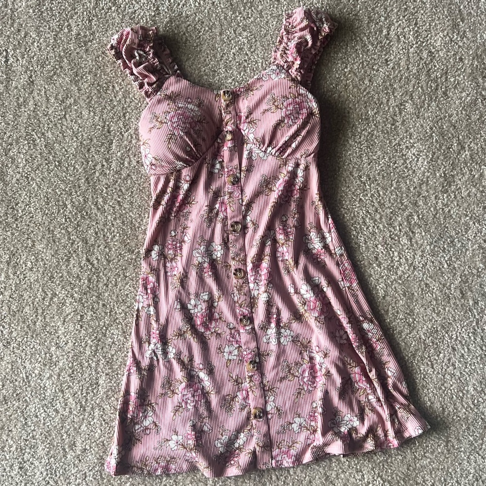 No Boundaries Pink Floral Dress